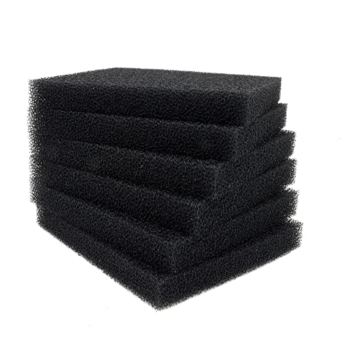 ALEGI Aquarium Bio Sponge Fitler Media, 6.28 x 5.5 x 0.78 Inch Fish Tank Filter Cartridge Filter Foam Pad Inserts for ML350 (6 Pack) - size: 6 Pack
