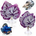 balacoo 2Pcs Betta Fish Leaf Hammock Pad Aquarium Tank Plastic Plants with Suction Cup for Simulating Natural Habitat Spawning Grounds Spot Breeding Resting Bed