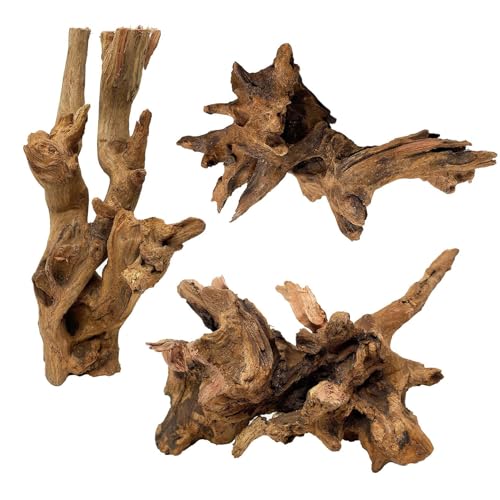 kathson 3 PCS Aquarium Driftwood Decoration Natural Driftwood Branches Reptiles Habitat Wood Decor Assorted Sizes Wood for Fish Tank Decor Reptile Terrarium Accessories Decor - size: 3Pcs: 4.5-9.5in