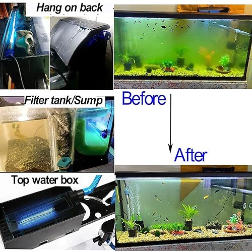 Aquarium UVC Clean Light Algae Clear Green Bloom Clean Fish Tank UVC Water Clean Lamp for Sump Pond Filter Tank (3W with Timer) - size: 3W with Timer