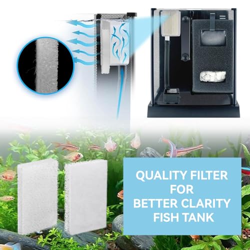 8 Pack Betta Diffusion Chamber Pad, Betta Tank Filter Replacement for AquaClear Fluval Betta, Replacement Aquarium Filter Media for Betta Premium Aquarium 2.5/2.6 Gallon