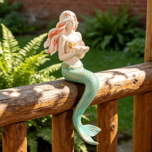 Teaeeno Unique Mermaid Fish Tank Decorations, Mermaid Statue House Ornament Kit, Aquarium Decor, Charming Mermaid Decor Statue, Resin Aquarium Décor Thematic Ornaments (Green) - color: Pink