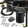 RULLINE Universal 350ml Reservoir Tank Oil Catch Can Tank 0046 Aluminum Polish Baffled Reservoir with Bracket Black - color: Black, size: Upgraded version with bracket