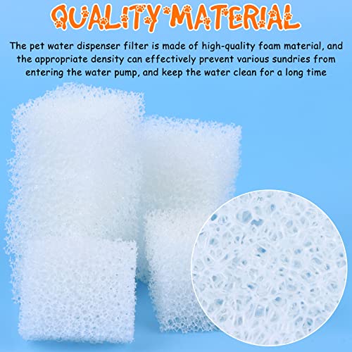 32 Pcs Pet Replacement Sponge Filters Pet Fountain Filter Foam for 67oz/ 2L Dog Cat Water Fountain Filters Pet Fountain Replacement Foam Sponge Pre-Filters for Multiple Pet Fountain