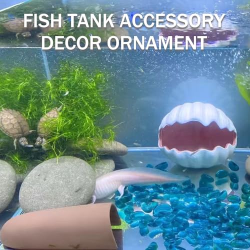 RUIAN Cute Aquarium Decorations Ceramic Conch Shell-Shaped House Thematic Betta Fish Tank Accessory Decor Ornament Hideout Cave for Fish Playing or Hiding,Hamster House,Craft Projects (Pink) - color: Pink