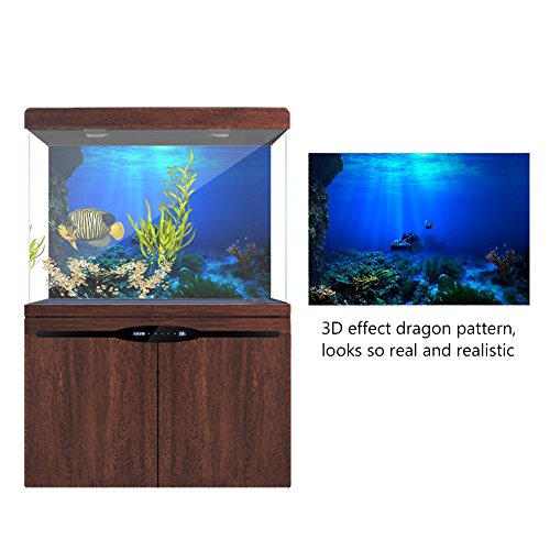 Naroote 3D Aquarium Background,Aquarium Background 75 Gallon 29 Gallon Aquarium,Fish Background 3D Effect PVC Adhesive Seaworld Poster for Aquarium Fish Decoration(76 x 46cm)