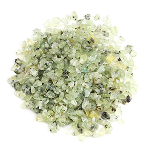 Cherry Tree Collection 1/2 Pound Polished Tumbled Gemstone Chips, Pebbles, Crystal Chips Bulk for Jewelry Making, Healing, Plants, Succulents, Aquariums, Decoration, Chakra (Prehnite) - color: Prehnite