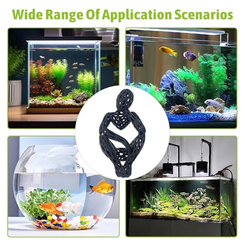 LIYAOLI Shrimp Hide Cave for Aquarium Decor - Modern Shrimp Cave & Sculpture, 3D Printed White Fish Tank Accessories Decorations, Safe Shelter for Shrimps/Betta/Turtles, Mini Art Statue (Black) - color: Black
