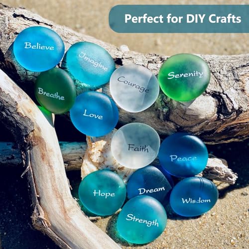 QYGL Sea Glass Gems - 0.9 Lb Blue Frosted Flat Glass Marbles, Flat Gems Decorative Stones for Vase Fillers, Aquarium Rocks, Floral Supplies, Table Scatter, Craft Mosaics, and DIY Ornaments - color: Aquamarine