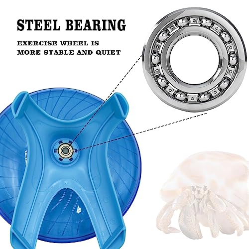 Oooct Hermit Crab Wheel Toy, Small Animals Cage Accessory, Suitable for Hermit Crab, Hamster, Rat - color: Blue, size: Large