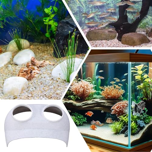 Aquarium Fish Tunnel – Corner Tank Cave Ornament, Unique Shrimp Hiding Spot | Shrimp Aquarium Decor Accessories, Fish Cave Tunnel Decorations for Aquatic Pets, Tank Play Area, Aquarium Setup - color: B