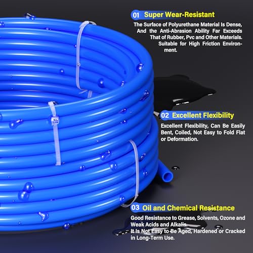 TAILONZ PNEUMATIC Blue 4mm or 5/32 inch OD 2.5mm ID Polyurethane PU Air Hose Pipe Tube Kit 10 Meter 32.8ft - color: Blue, size: 4mm OD/32.8ft/10m
