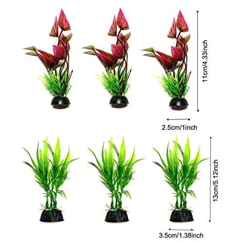 25 Pack Aquarium Plants, Fish Tank Decoration Colorful Artificial Fish Tank Decorations for Household and Office Aquarium Simulation, Small to Large and Tall