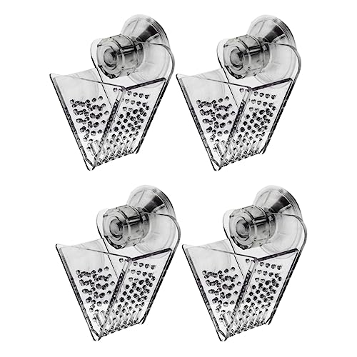 Mipcase 4pcs Acrylic Red Feeder Cup Cone Design Feeding Funnel for Easy to Install and Clean for Aquariums and Fish Tanks