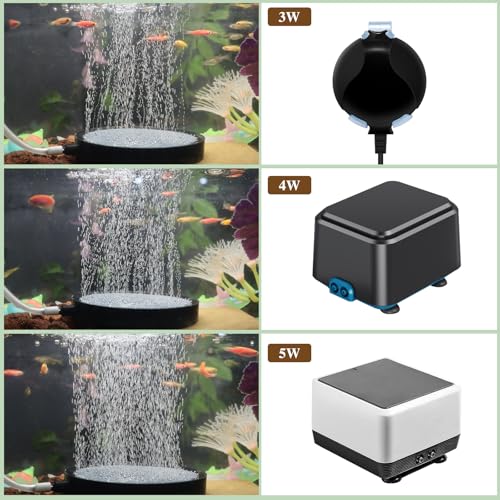 WishLotus Air Stones for Fish Tanks, 8/10cm Round Oxygen Diffuser Aquarium Air Stone with Check Valves and Control Valves Aquarium Bubble Disc for Fish Tank Small Ponds (10 cm) - color: 10 cm