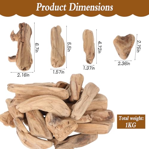 35oz Driftwood Decor for Crafts Natural Mixed Size Driftwood Pieces Small DIY Dried Wood Home Beach Wedding Table Art Decoration Garland Wooden Craft 2 Inches to 7 Inches in Length