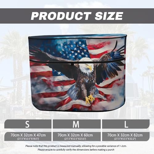 American Flag Cute Eagle Double 20lb RV Propane Tank Cover Reusable Gas Tank Cover Lightweight Double Zipper for Travel Trailer Polyester Waterproof Covers - color: American Flag Cute Eagle, size: S(20LB)
