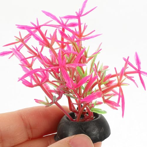 Healifty 20pcs Aquarium Decor Artificial Plastic Plants Betta Fish Tank Accessories Aquatic Grass Fish Tank Decorations for Small Aquariums