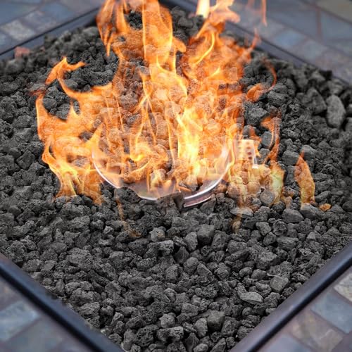 Mr. Fireglass Natural Lava Rock, 0.4"- 0.8" Small Volcanic Lava Rock for Indoor & Outdoor Fire Pits, Fireplaces, Fire Bowls & Fire Table, Decorative Garden Landscaping, Potted Plants -10 Pounds, Black - color: Black, size: 0.4"-0.8"