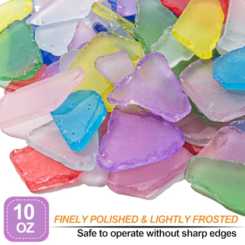 Keedolla Sea Glass for Crafts - 10 OZ Colorful Flat Frosted Seaglass Pieces Crushed for DIY Art Crafts, Vase Filler, Beach Weddings, Aquarium and Home Decor - color: Multicolor - B, size: 10 OZ / 0.63 LB
