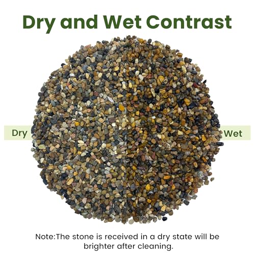 SIDONG 20LB Natural Aquarium Gravel, Small River Rocks for Fish Tank, Garden & Vase Decor - 1/16 Inch Pea Gravel, 2-4mm Polished Stones for Landscaping, Potted Plants, Terrarium - color: 20lb, size: 2-4mm