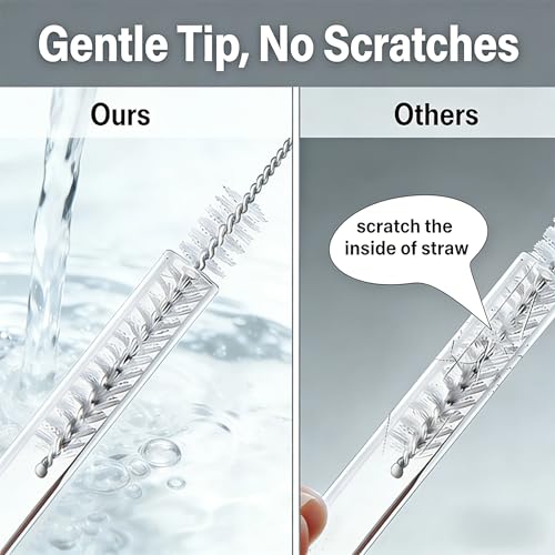Straw Cleaner Brush 4 Pack, Extra Long Cleaning Brush for Water Bottle and Tubes, Drinking Straw Cleaning Brush Set 10 Pack
