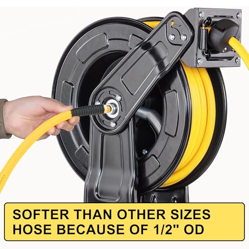 1/2 Inch x 4ft. Hybrid Air Hose with 1/2 in. MNPT Ends and Bend Restrictors, 1/2” FNPT to 3/8”&1/4”MNPT Reducer, Air Compressor Hose Fittings and Accessories