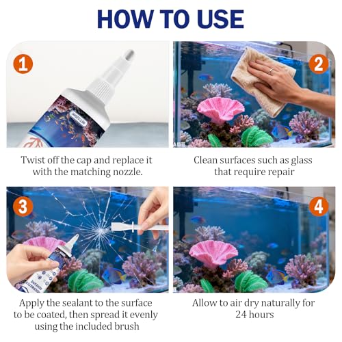 Aquarium Safe Silicone,Aquarium Silicone Transparent Underwater Sealant Waterproof, Strong Adhesion, Excellent Flexibility, Suitable for Underwater bonding in Aquariums (120ml) - size: 120ml