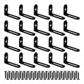 20Pcs 1.5"x1"x0.5"Adjustable Right Angle Brackets, Metal L Bracket Heavy Duty 90 Degree Corner Fastener L-Shape Corner Brace Support Black Shelf Bracket - size: 1.5"x1", style: BLACK/20PCS