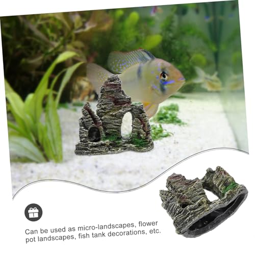 Fish Tank Mountain Decoration Rock Cave Resin Ornament for Aquatic Terrarium Compact Aquarium Decor for Small Spaces Easy Setup Visually Striking Design
