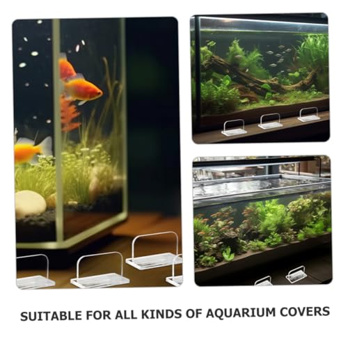 ULTECHNOVO 6pcs Self-Adhesive Acrylic Fish Tank Lid Grip Handles for Easy Aquarium Cover Accessory Fish Tank Parts for Convenient Use and Safe Support