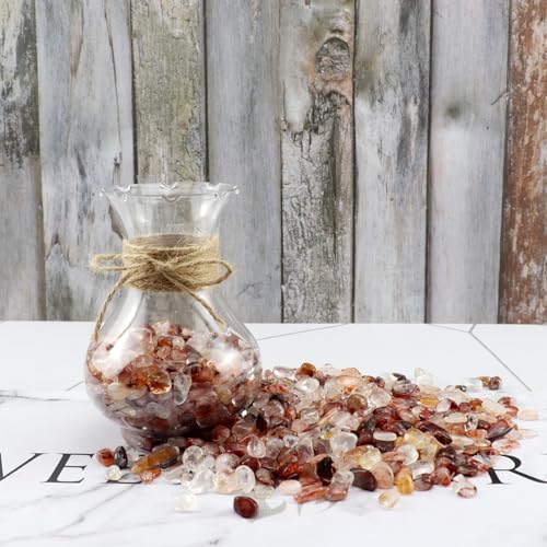 0.96LB Crushed Quartz Pebbles Fish Tank Gravel Succulent Rocks Aquarium Decorative Vase Filler Natural Stones Tumbled Polished Bulk - Crystal Pebbles - color: Crystal Pebbles