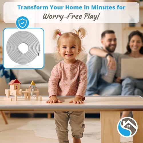 Premium 12ft Edge Protector for Baby, Odorless & Waterproof Foam Cushion with 3M Adhesive Tape, Non-Toxic to Baby Proof Corners and Edges, Wall Corner Protector & Desk Edge Cushion Gray - color: Gray, size: 12ft