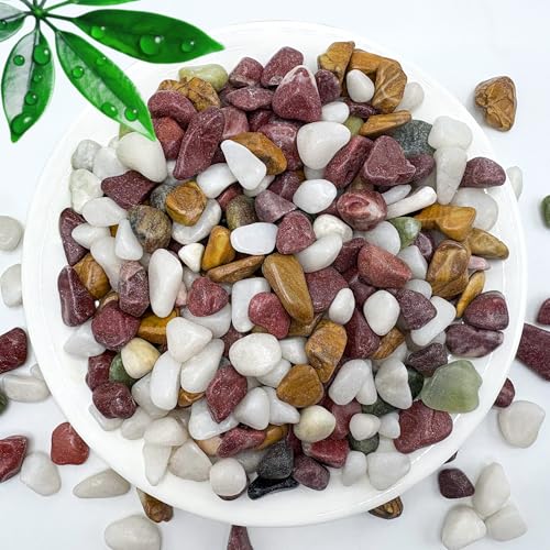 SIDONG 10 LB Natural Gravel Pebbles, 2/5 Inch Small Pea Gravel Stones, Decorative River Rocks for Succulents, Aquariums, Vases, Indoor Plants, Garden Landscaping, DIY - color: Colorful, size: 10 Pounds