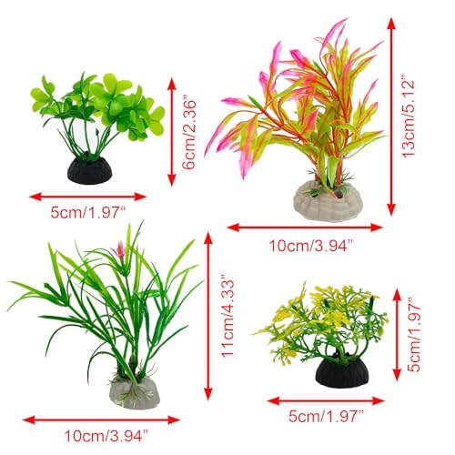5PCS Resin Bridge Pavilion Tree & Artificial Plants Aquarium Fish Tank Decoration Kit for Saltwater Aquarium