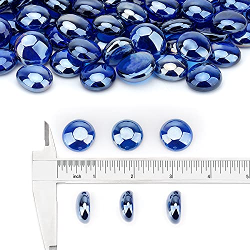 Stanbroil 10-Pound Fire Glass Beads - 1/2 inch Luster Fire Glass Drops for Fireplace Fire Pit | Gas Log Sets | Landscaping | Fish Tank, Royal Cobalt Blue Luster - color: Royal Cobalt Blue Luster