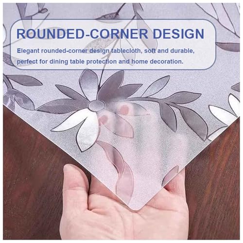 1.5mm Thick Fish Tank Side Table Mat Decorativa y Protectora 16"x38" Floral Clear Frosted Acuático Fish Tank End Table Stand
