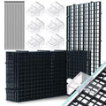 LINLAN Fish Tank Anti-Jump Set, Aquarium Lid, 8 Pieces Plastic Grid with 6 Brackets and 20 Cable Ties, Cover for Rimless Aquarium - color: Black, size: S