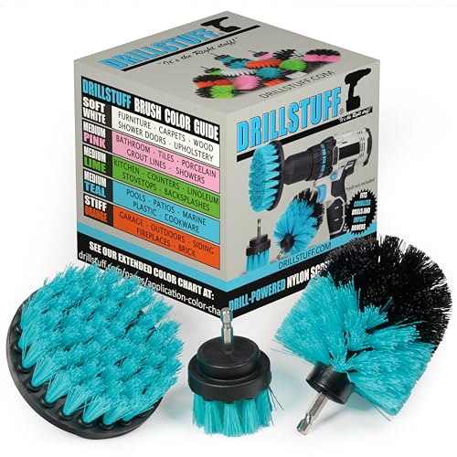 Marine Cleaning Supplies - Brush Kit for Boat Cleaning - Boat Accessories - Tank Cleaning Tool Set - Boat Hull Wood Cleaning Brush - Hull and Deck Scrubbing Set - Professional Pool Cleaning Brush Head - color: Teal