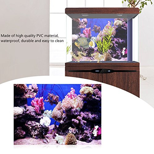Huhushop Aquarium Background,HD Ocean Seabed Coral Wallpaper 3D Effect, Adhesive Underwater World Backdrop Wall Decoration for Fish Tank(61x41cm)