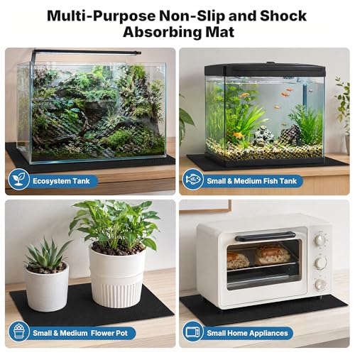 Aquarium Leveling Mat 12" X 24" X 0.2" EVA Aquarium Foam Leveling Mat, Non-Slip Shockproof Fish Tank Mat for Under Tank for Glass Fish/Turtle Tank Protection - size: 12inx24in