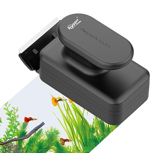 hygger Aquarium Magnetic Glass Clean Tool, Algae Scraper for 0.6 Inch Thick Fish Tank Floating Scrubber Brush with Two Detachable Blades