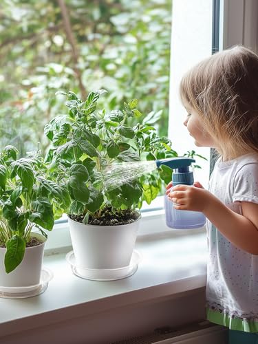 GROWNEER 15 Packs 6 Inches Clear Plant Saucers Flower Pot Trays, with 15 Pcs Plant Labels, Plastic Plant Saucer Drip Trays for Indoor Outdoor Plants Garden - size: 6 Inch, 15-Pack