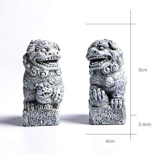 Fish Tank Decorations Aquarium Decoration Mini/Pair Size Ornaments Accessories Fish Hides Asian Garden FengShui Beast Dog Mini