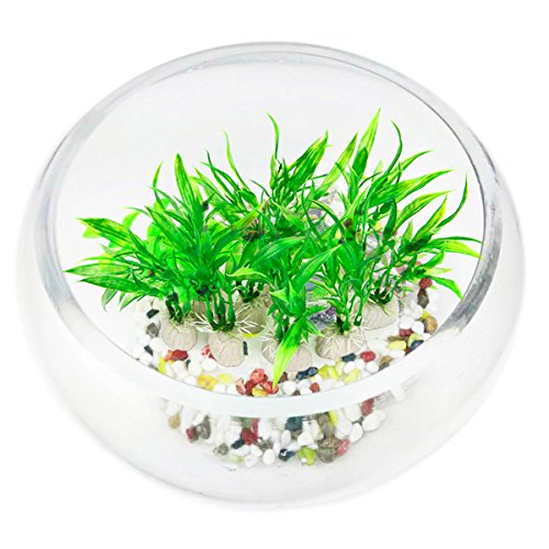 10 Pack Artificial Aquarium Plants, Small Size 4 inch Approximate Height Fish Tank Decorations Home Décor Plastic Green