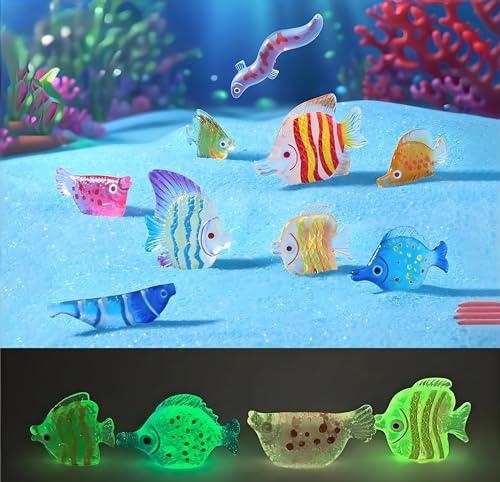 9 Pcs Miniature Flat Fish Aquarium Decor - Vibrant Handmade Underwater Simulation Models for Fish Tank Landscape, Creative Ocean Theme Ornaments, DIY Marine World Hanging Accessories & Desktop Display