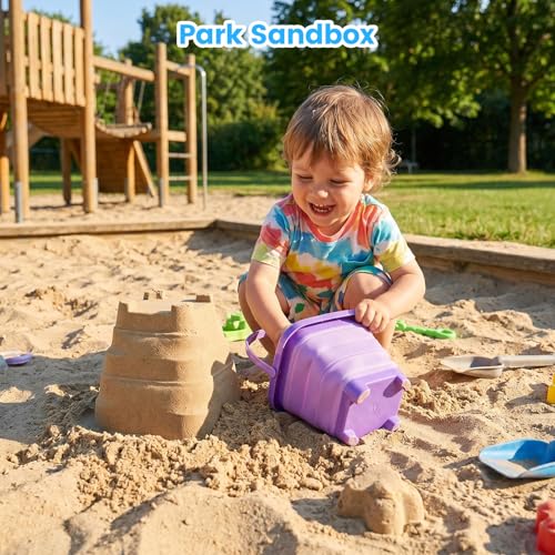 Shindel 3 PCS Collapsible Bucket Set, Foldable Beach Buckets with Shovels, Travel Sand Toys for Kids Outdoor, Beach Vacation Essentials, Camping Traveling, Fun Summer Activities