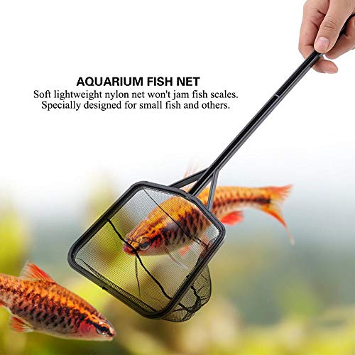 Lightweight Nylon Fish Fishing Net - Shrimp Net Fish Catching Cleaning Tool with Plastic Handle(L) - color: L