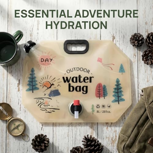 3PCS Water Storage Containers 2.1 Gallon Collapsible Water Jug - Reusable BPA Free Foldable Empty Gallon Jug for Water Storage, Water Bag for Outdoor Hiking Emergency Prep Camping Essentials