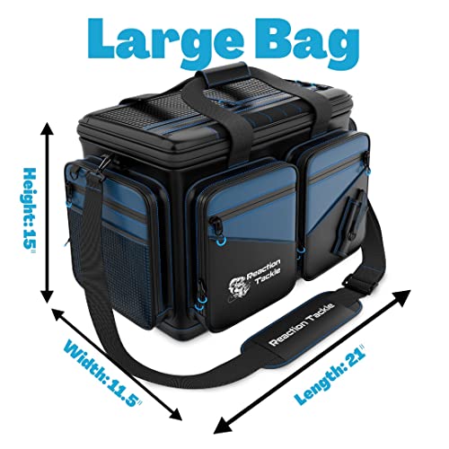 Reaction Tackle Fishing Tackle Bag – Salt Water Resistant Fishing Bag, 1000D PVC Waterproof Material, Tackle Box Organizer with Dividers for 3600 or 3700 Trays - color: C: Large Bag (without trays)